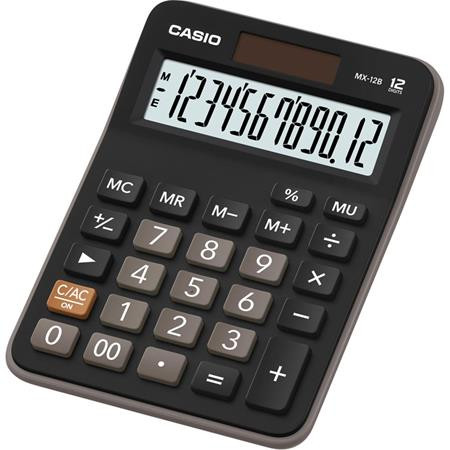 Kalkulačka, stolná, 10-miestna, CASIO "MX 12B", čierna