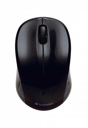 Myš, bezdrôtová, optická, stredná veľkosť, USB, VERBATIM "Go", čierna