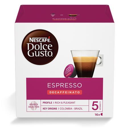 NESCAFE Kávové kapsuly, 16 ks, NESCAFÉ "Dolce Gusto Espresso", bezkofeínové