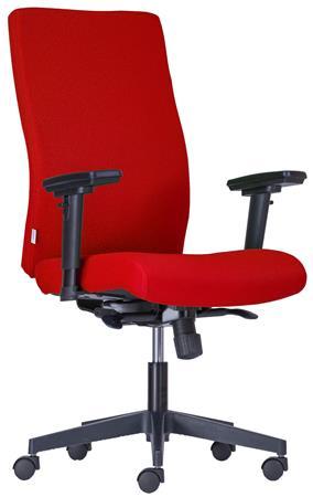. Kancelárska stolička, čalúnená, čierny podstavec, "BOSTON", červená