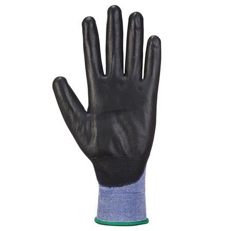 . Ochranné rukavice, nylonové, dlaň potiahnutá PU, S, "Senti-Flex", modrá