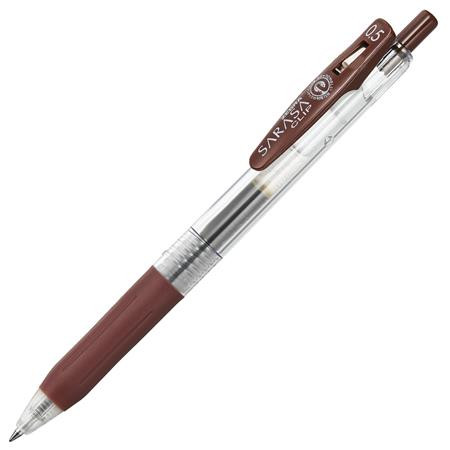 Gélové pero, 0,33 mm, stláčací mechanizmus, ZEBRA "Sarasa Clip", hnedé