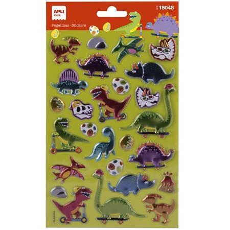 Nálepky kovový efekt, APLI Kids "Stickers", dinosaury 1