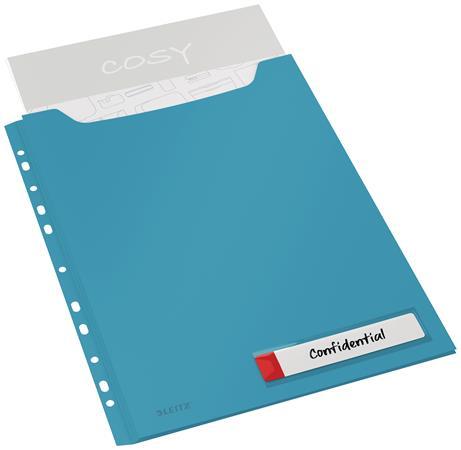 Euroobal, s dierovaním, A4 maxi, LEITZ "Cosy Privacy", matná modrá